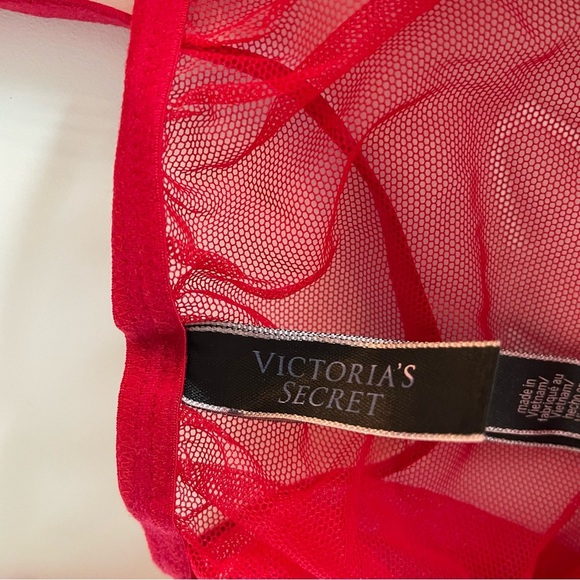 New! Victoria's Secret Lipstick Queen of Hearts Open Cup Babydoll 22848 - Picture 8 of 10